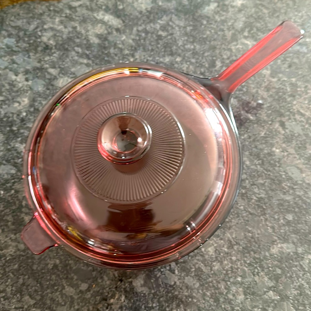 Vintage Pyrex visions cranberry pot